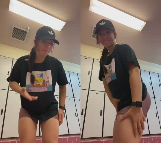 Asian Ass Booty Brunette Gym Public Shorts Thick TikTok clip