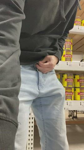 Jerking off in a hardware store