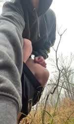 Fingering my hole at a public trail