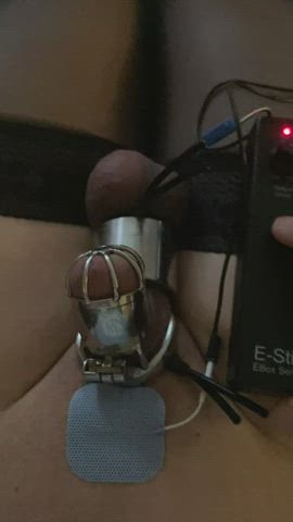 Shocking my little clitty and ball sack with my E-stim system ⚡️