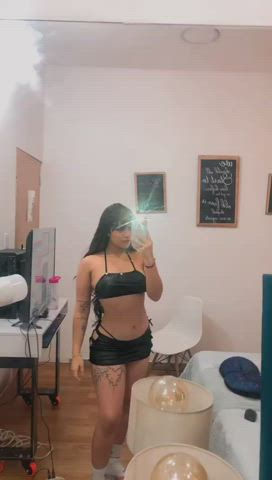 camgirl curvy latina lingerie long hair sensual tattoo teen webcam clip
