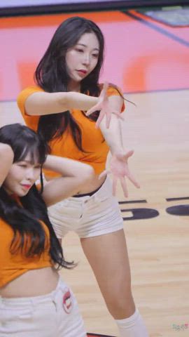 asian cheerleader cheerleaders cute dancing korean clip