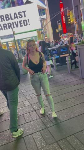 I flashed my tits all around NY last week! Times Square was my favorite.