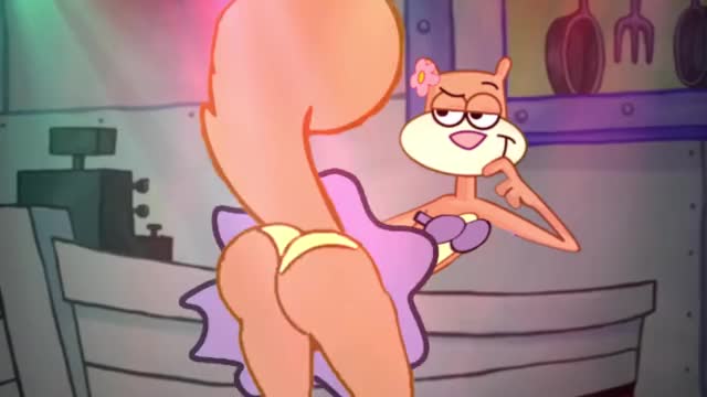 sandy cheeks twerking to where have you been. (synth part)