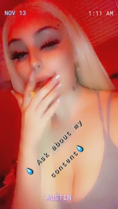 Big Tits Blonde Smoking clip