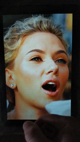 blonde celebrity cum cumshot facial scarlett johansson tribute clip