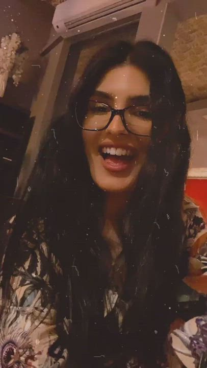 Brunette Glasses Smile clip