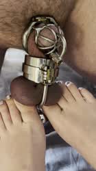 My girlfriend has extended my chastity for a month after catching me using her vibrator