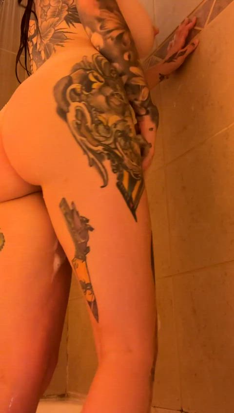 ass onlyfans redhead shower soapy tattease tattoo tattooed wet tattedphysique clip
