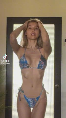 American Babe Bikini Blonde Natural Natural Tits Skinny Tease TikTok clip