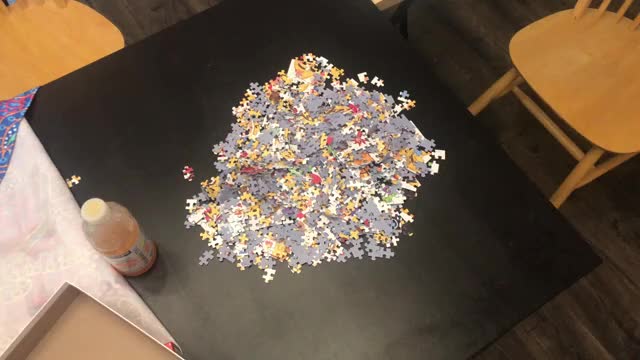 A puzzle getting destroyed in reverse.