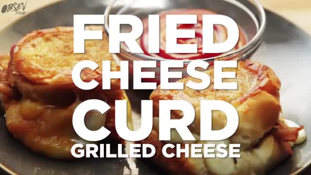 Fried Cheese Curd Grilled Cheese