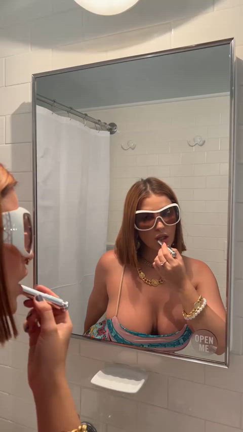 amateur bathroom big tits boobs busty cumshot cute onlyfans short hair tiktok amateur-girls