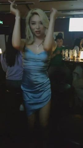 asian chinese club dancing dress nightclub small tits smoking trans clip