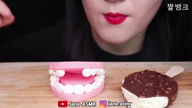 제인_먹는 치아 모형, 초콜릿 아이스크림 먹방-4
