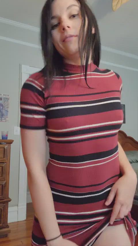 This dress leaves little to the imagination, so I'll just take it off for you.