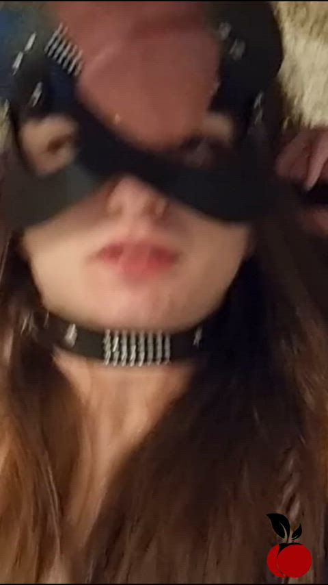 blowjob deepthroat face fuck lingerie mask onlyfans sub submission submissive teen