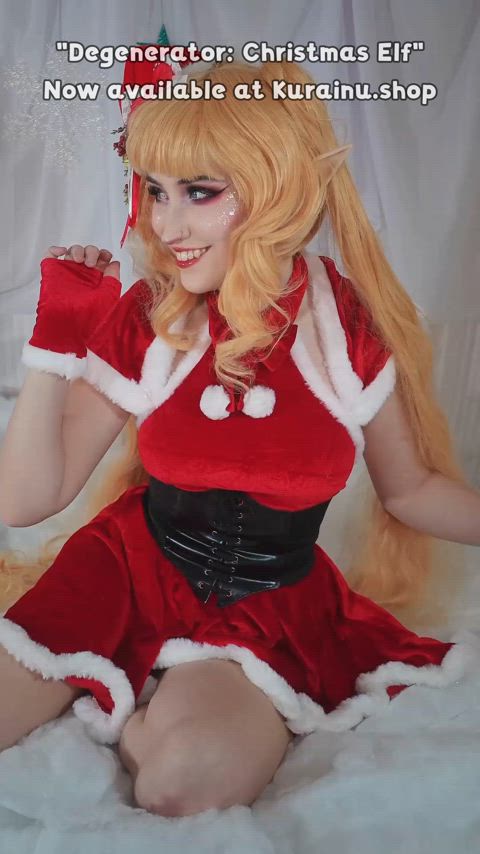 christmas cosplay edging egirl elf onlyfans nsfw-cosplay clip