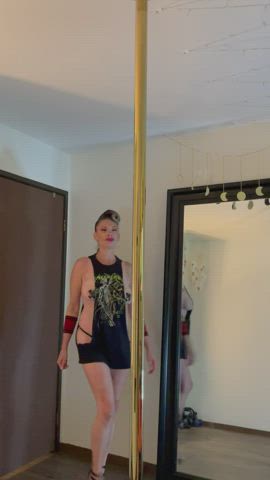 Bouncing Tits Pole Dance Spread Porn GIF by heyamberredd