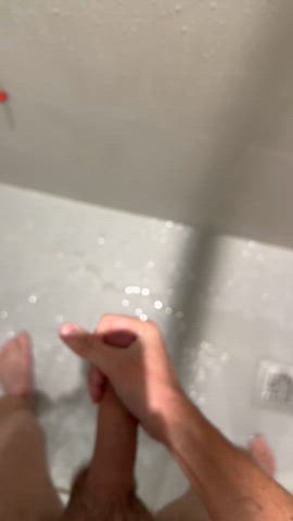 Stroking and cumming in the shower pt2
