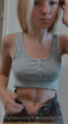 18 Years Old Amateur Blonde Homemade OnlyFans Pierced Teen Tits clip