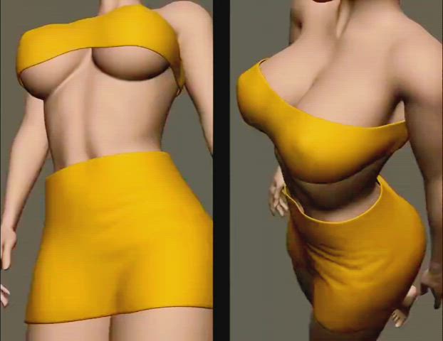 animation big tits clothed huge tits jiggling loop rule34 sfm underboob clip