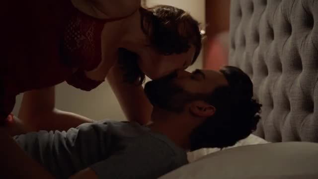 Aly Michalka - iZombie - S5E2 - making out / talking in lingerie, in bed