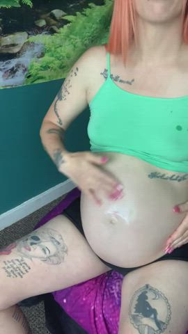 Belly Button Oil Pregnant clip