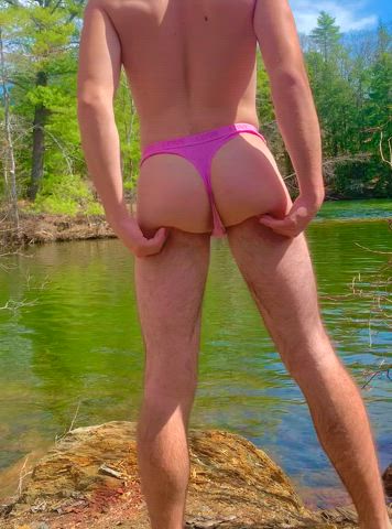 ass femboy fit gay panties public spanking submissive teen thong clip