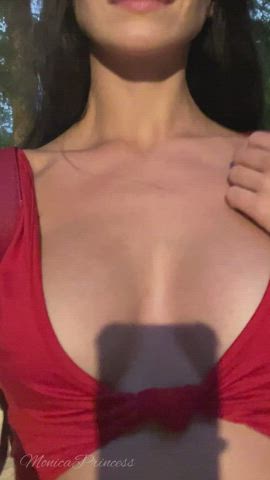 Would you cum on my tits outside?