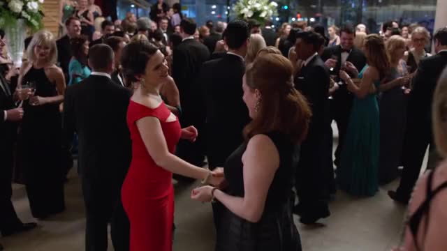 Hayley Atwell - Conviction (2016, S1E1) - highlights of cleavage in red dress (short