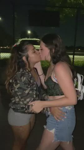 Big Tits Exhibitionist French Kissing Girlfriend Girlfriends Kissing Lesbian Public
