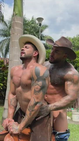 Muscled cowboy fuck.