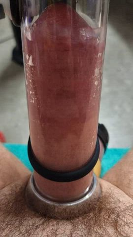 Big thick cock milking with ball sucker and vibrator