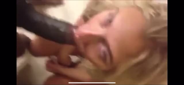 giant throbbing African dong disrespecting white blonde teens mouth