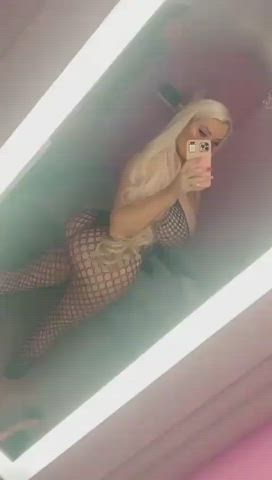Ass Blonde Fishnet clip