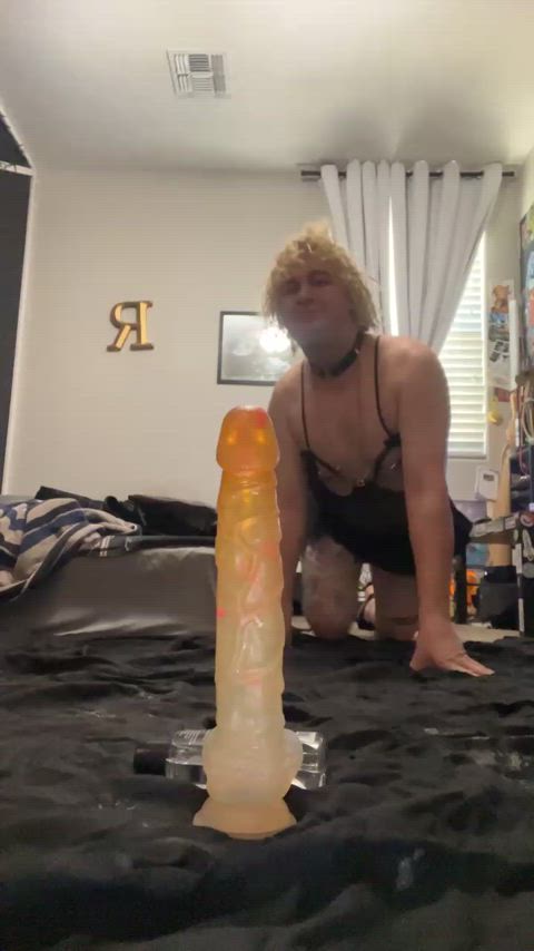 caged cock worship deepthroat dildo fucktoy gagging huge dildo sex toy sucking suction