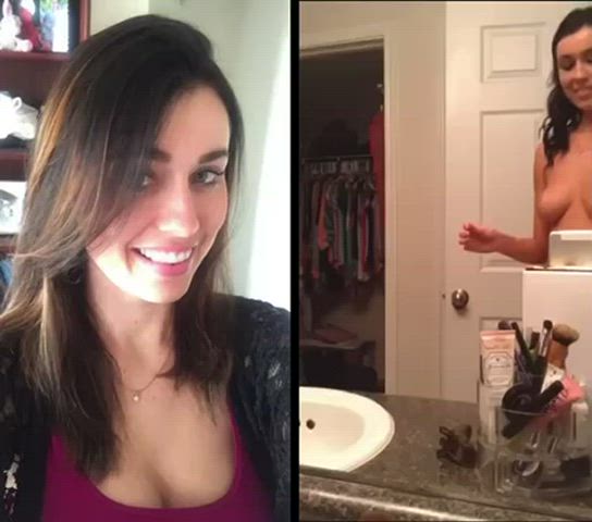 Casual pictures and sexy naked dance in bathroom collage (part1)