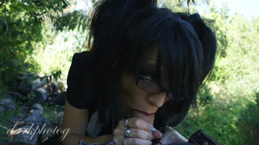 amateur big dick blowjob glasses goth clip