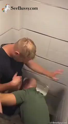 bathroom blowjob gay homemade public clip