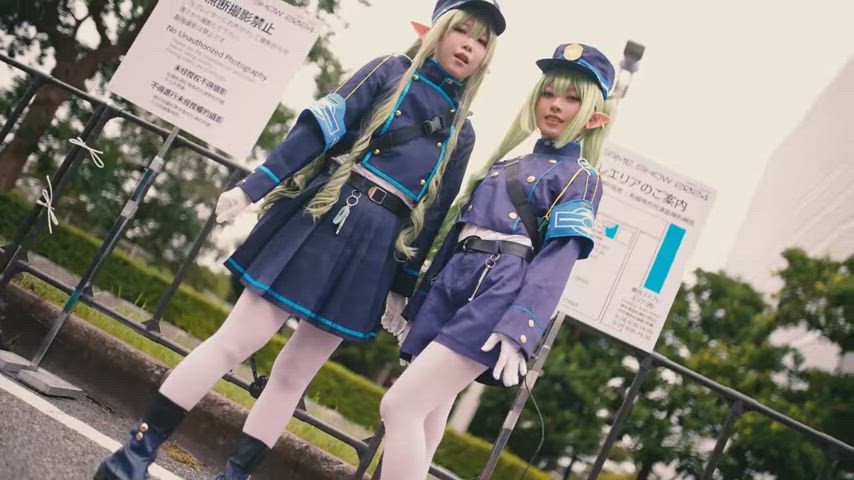 asian cosplay cute elf model clip