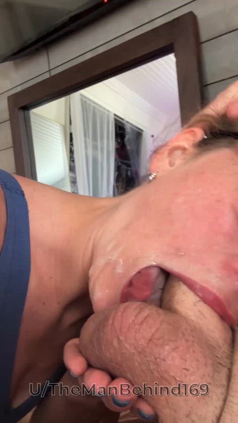 Cum covered throat pussy