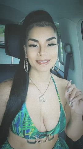 boobs cleavage cute latina lips pierced thick tits clip