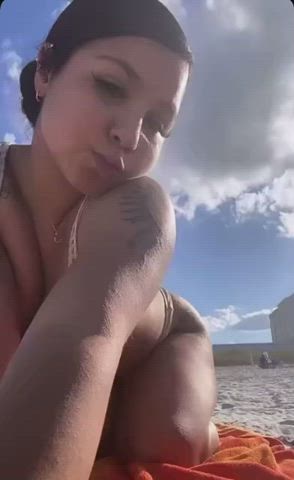 18 Years Old Beach Bikini Latina Puerto Rican Tattoo Teen Thick clip
