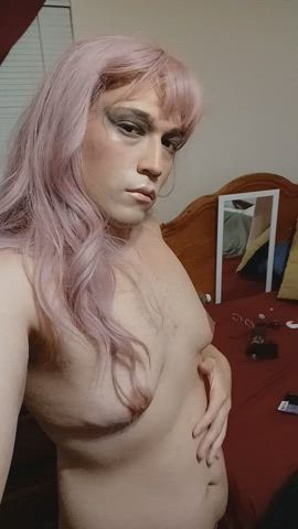 asshole bbc big ass crossdressing gape huge dildo lingerie pink sissy clip