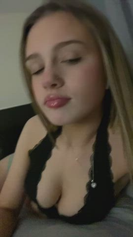 18 years old barely legal boobs cleavage dirty blonde lips non-nude teen tiktok r/tiktits