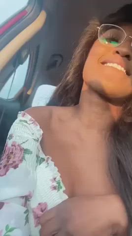 18 years old car ebony glasses nipple piercing public tits clip