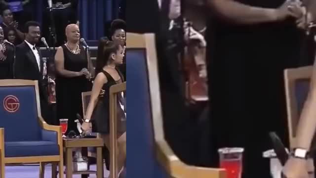 Ariana Grande getting harassed by a pastor at Aretha Franklin's funeral