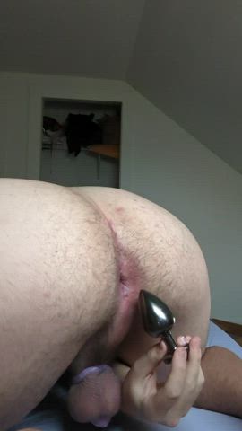 butt plug chastity male masturbation solo clip