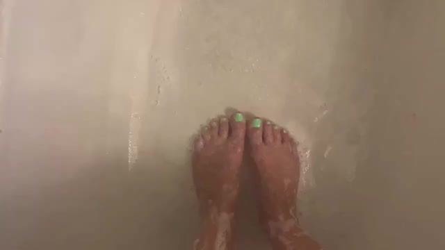 Soaping you my feet in the shower